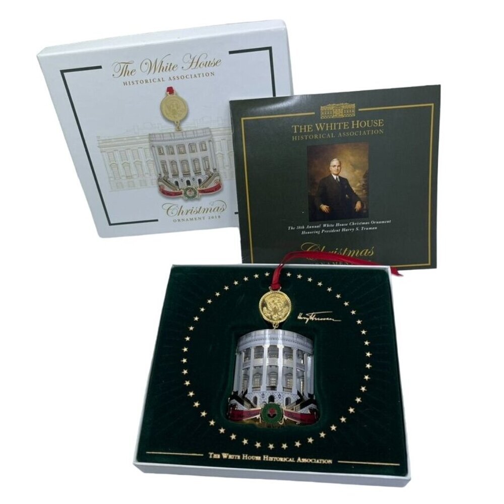White House Historical Association 2018 Christmas Ornament, Gold-Plated, Truman